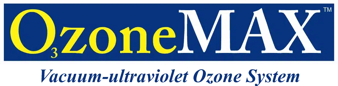 OzoneMAX logo highlighting vacuum-ultraviolet ozone system for advanced water treatment.