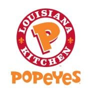 Popeyes logo, showing use of ScaleBlaster to reduce scale buildup in commercial kitchen systems.