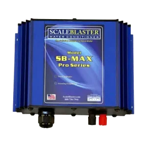 Diagram showing how ScaleBlaster uses signals to prevent and remove hard water scale in pipes.